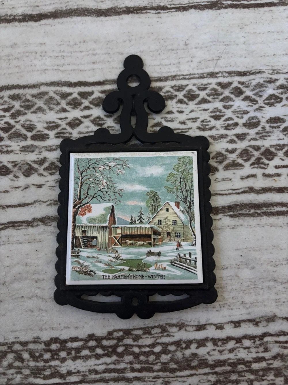 Black Framed Winter Farmhouse Wall Plaque - Home Holiday
